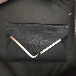 NWOT leather and suede clutch/ cross body